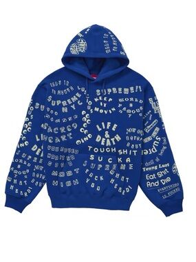 Supreme ‘Too Deadly’ hooded sweatshirt ‘(Glow)Royal Blue’ NWT